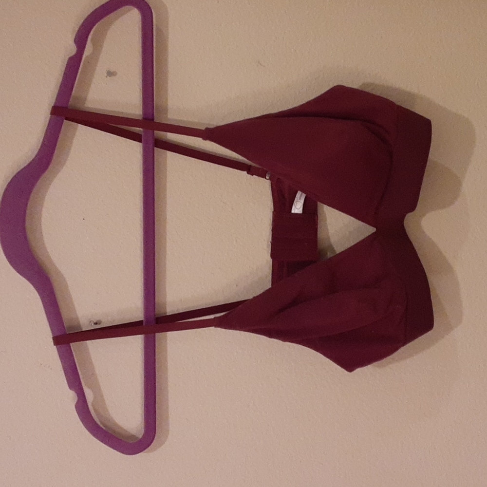 Maroon Cotton Triangle Bra-Size L
